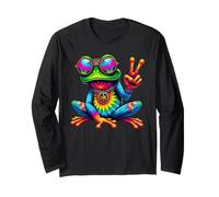 Tie Dye Grenouille Hippie Époque Rétro Fleurs Paix Amour Manche Longue
