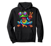 Tie Dye Grenouille Hippie Époque Rétro Fleurs Paix Amour Sweat à Capuche