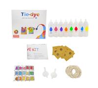 Tie Dye Kit, Kids Fabric Art Set, Vibrant Textile Paints, Beginner Tools, Crafting Kit for Clothing, Socks, Hats, Scarves, School, Home, Outdoor Projects, 9.84 Inches