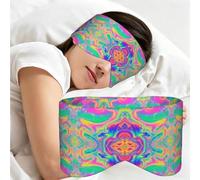 Tie-dye multicolore arc-en-ciel néon, Masque de sommeil pour la maison, les voyages et le travail posté, couvrant entièrement les yeux et bloquant la lumière