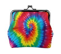 Tie-Dye Rainbow Print Pochette à monnaie pour femme avec fermeture à glissière et mini portefeuille pour cartes et rouge à lèvres