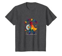 Tie Dye Rainbow Warrior: Graphique coloré pour Homme Pride T-Shirt, Enfant, Chiné Foncé, 10 Ans