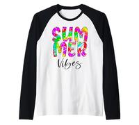 Tie-Dye Summer Vibes - Die Tie Die - Inscription d'été Manche Raglan