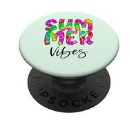 Tie-Dye Summer Vibes - Die Tie Die - Inscription d'été PopSockets PopGrip Adhésif