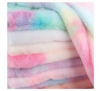 Tie-Dye Tissu Pelucheux Coloré 160x50cm Tissu en Fausse Fourrure Synthétique À Poils Courts, Doux et Pelucheux, pour Vêtement, Housses de Coussin, Bricolage, Costume, Coussin (Color : Multi-colored 7