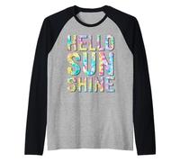 Tie Dye Vintage Hello Summer Tie Die Sunny Camp Life Manche Raglan