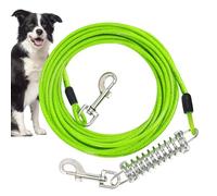 Tie-Out Laisse pour Chien-Vert 3m, Cheville à Ressort Amortisseur, Crochet Rotatif à 360°, pour Le Camping,Idéal pour Les activités de Plein air