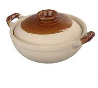 TIECHUINIUB Faitout en terre cuite en terre cuite - Casserole de cuisson en argile - Chauffage uniforme - Stockage thermique - Solide et beau - Facile à nettoyer - Capacité : 1,5 l