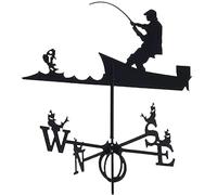 TIECHUINIUB Girouette de pêcheur en acier inoxydable, girouette décorative, style antique, scène de ferme rétro, style antique pour toit de jardin