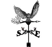 TIECHUINIUB Girouette en forme de hibou en métal pour décoration de toits, décoration de jardin en fer, pour maison, garage, coupole, grange ou pavillon