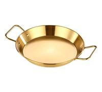 TIECHUINIUB Poêle à paella professionnelle antiadhésive en acier inoxydable, poignées anti-brûlures, universelle pour toutes sources de chauffage pour maison, hôtel, restaurant - doré - 20 cm