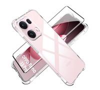 Tieeyivv Coque pour Oppo Reno 13 Pro 5G Case + Verre Trempé Protection écran Film Transparent Soft TPU Cover Housse Etui Antichoc Housse avec Protège-écran