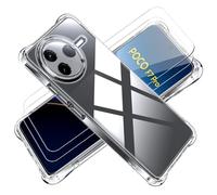 Tieeyivv Coque pour Xiaomi POCO F7 Pro Cover + Verre Trempé Protection écran Film Transparent Soft TPU Housse Etui Antichoc Housse avec Protège-écran Case