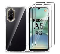 Tieeyivv Coque pour Xiaomi Redmi A5 4G Cover + Verre Trempé Protection écran Film Transparent Soft TPU Housse Etui Antichoc Housse avec Protège-écran Case