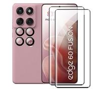 Tieeyivv Verre Trempé pour Motorola Moto Edge 60 Fusion Film Protection écran + Caméra Arrière Protecteur Couverture Complète Sans Bulles d'air Ultra Résistant HD Transparent Glass