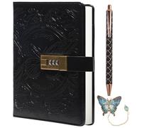 TIEFOSSI Carnet avec Serrure pour Femmes et Filles, Carnet Ligné avec Serrure, Journal Papillon avec Stylo et Marque-page, Carnets Rechargeables A5 à fermeture à clé pour l'écriture