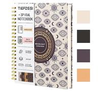 TIEFOSSI Journal de cahier à spirale, grand cahier à spirale ligné 216 x 297 mm, journal de bureau à reliure spirale, cahier de lettre A4 pour étude de travail, papier épais 100 g/m²