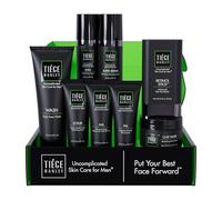 Tiege Hanley Kit de Soins de la Peau pour Homme, Routine de Rajeunissement, Niveau 5 du Système, Nettoyant pour le Visage, Gommage, Hydratants, Crème pour les Yeux, Sérum, Masque en Argile, et Bâton