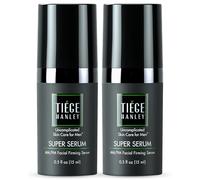 Tiege Hanley Lot de 2 sérum raffermissant pour le visage matin et nuit pour homme (Super sérum) | Hyaluronate de sodium et palmitate de rétinyle pour une peau plus ferme et plus lisse | 1,5 once
