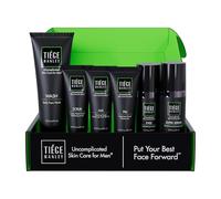 Tiege Hanley Système de soins de la peau pour hommes - Niveau 3 | Ensemble de produits de routine anti-âge pour homme : lavage du visage, sérum, crème hydratante de jour et de nuit, exfoliant et crème
