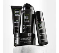 Tiege Hanley Tiegeclear Ensemble de soins de la peau pour homme, système de niveau 2, routine avancée Tiegeclear avec lavage à l'acide salicylique, tampons à l'acide glycolique, sérum et hydratant