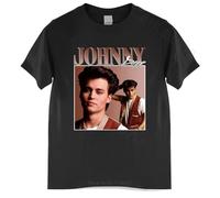 TIEGUAN Loose Tops Johnny Depp 90s Vintage Unisex Black Tshirt Black L