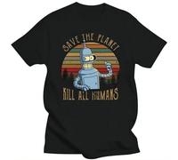 TIEGUAN Save-The-Planet-Kill-All-Humans-T-Shirt(1) Black BlackXXL