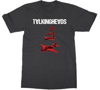 TIEGUAN Talking Heads David Byrne True Stories Plane Retro Vintage Men's T-Shirt Black M