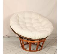 Tielag Coussin Papasan pour fauteuil suspendu, rond, coussin de siège pour fauteuil Papasan, pour meubles de jardin, laiteux, 100 x 100 cm
