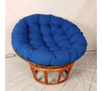 Tielag Coussin pour fauteuil papasan, coussin rond épais, pour fauteuil de jardin, fauteuil pivotant, fauteuil en panier, chaise de balcon, bleu, 60 x 60 cm