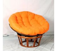 Tielag Coussin pour fauteuil papasan - Rond épais - Pour fauteuil de jardin, fauteuil pivotant, fauteuil en panier, chaise de balcon, orange, 60 x 60 cm