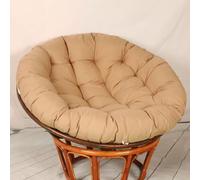 Tielag Coussin pour fauteuil papasan - Rond et épais - Pour fauteuil de jardin, pivotant, en panier, chaise de balcon, kaki - 110 x 110 cm