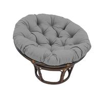 Tielag Coussin Rond Épais pour Fauteuil Papasan - Jardin, Pivotant, en Panier, Chaise de Balcon - Gris Foncé, 90 x 90 cm