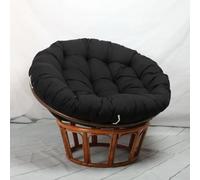 Tielag Coussin Rond Épais pour Fauteuil Papasan, Suspendu, Pivotant, en Panier, Chaise de Balcon - Noir, 40 x 40 cm