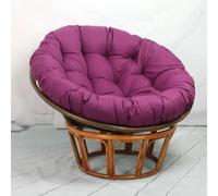 Tielag Coussin Rond Épais pour Fauteuil Papasan, Suspendu, Pivotant, en Panier - Chaise de Balcon - Violet, 110 x 110 cm