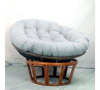 Tielag Coussin Rond et Épais pour Fauteuil Papasan - Jardin, Pivotant, en Panier, Chaise de Balcon - Gris Clair - 110 x 110 cm