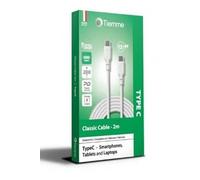 Tiemme Câble Classic USB type C M/M 100W 2m (Blanc)