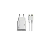Tiemme Chargeur secteur 1 port USB-C + Cable USB-C vers Lightning (Blanc)