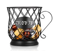 TIEMORE Panier à Capsules De Café,Organisateur De Dosettes De Café, Panier De Rangement pour Capsules De Café,Porte-Capsules De Café Design Original Noir,Accessoires De Café Parfaits Grande Capacité