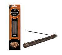 TIENDIFY Lot de 20 bâtons d'encens ambre naturel avec porte-encens, idéal pour la méditation, la relaxation et l'aromathérapie à la maison (myrre)