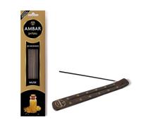 TIENDIFY Lot de 20 bâtons d'encens ambre naturel avec porte-encens, idéal pour la méditation, la relaxation et l'aromathérapie à la maison (Musk)