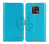 TienJueShi Bleu Flip Retro Support à Rabat Cuir Housse Coque Étui Cas Couverture Protecteur Case Portefeuille Cover pour Cubot Kingkong ES 3 6.745 inch