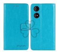 TienJueShi Bleu Flip Retro Support à Rabat Cuir Housse Coque Étui Cas Couverture Protecteur Case Portefeuille Cover pour Logicom Smart Pro 6.74 inch