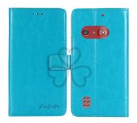 TienJueShi Bleu Flip Retro Support à Rabat Cuir Housse Coque pour Doro 1880 2.4 inch Étui Cas Couverture Protecteur Case Portefeuille Cover