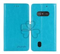 TienJueShi Bleu Flip Retro Support à Rabat Cuir Housse Coque pour Doro 5860 5862 2.4 inch Étui Cas Couverture Protecteur Case Portefeuille Cover