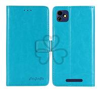 TienJueShi Bleu Flip Retro Support à Rabat Cuir Housse Coque pour Logicom Le Omega 5.45 inch Étui Cas Couverture Protecteur Case Portefeuille Cover