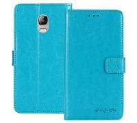 TienJueShi Bleu Flip Retro Support à Rabat Cuir Housse Coque pour Ordissimo LeNuméro1 5.5 inch Étui Cas Couverture Protecteur Case Portefeuille Cover