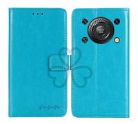 TienJueShi Bleu Flip Retro Support à Rabat Cuir TPU Silicone Housse Coque Étui Cas Couverture Protecteur Case Portefeuille Cover pour Oukitel C60 6.88 inch