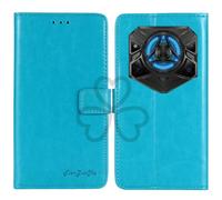 TienJueShi Bleu Flip Retro Support à Rabat Cuir TPU Silicone Housse Coque Étui Cas Couverture Protecteur Case Portefeuille Cover pour DOOGEE Blade 20 Play 6.6 inch