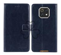 TienJueShi Bleu Fonce Flip Retro Support à Rabat Cuir Housse Coque Étui Cas Couverture Protecteur Case Portefeuille Cover pour Cubot Kingkong ES 3 6.745 inch